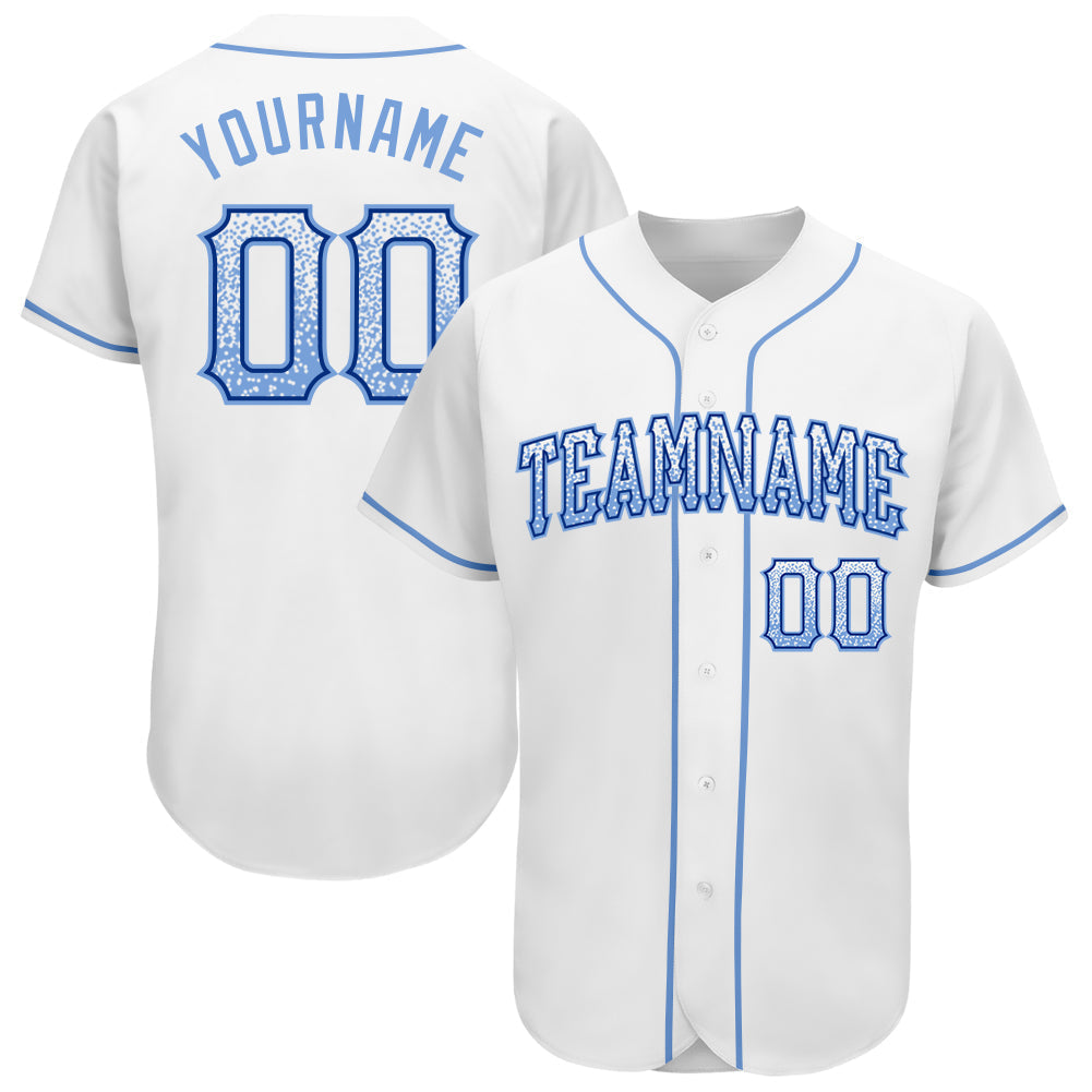 Custom White Light Blue-Royal Authentic Drift Fashion Baseball Jersey baseball jersey product view 1
