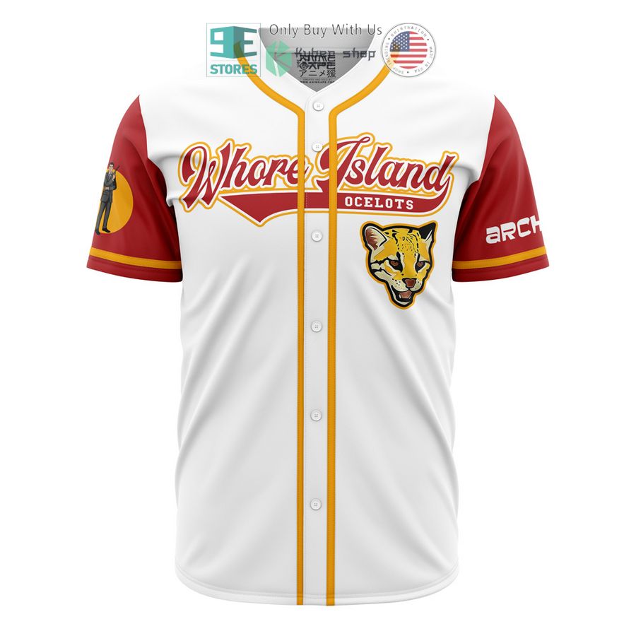 BEST Whore Island Ocelots Archer Baseball Jersey baseball jersey product view 1