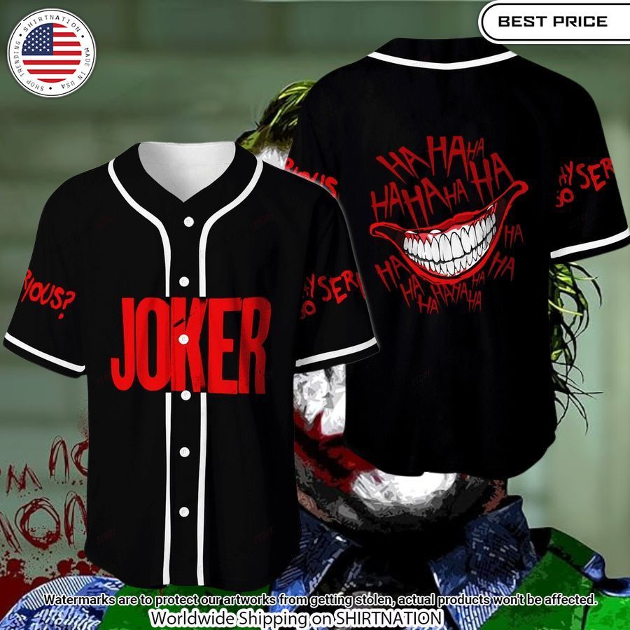 Why So Serious Joker Hahaha Baseball Jersey baseball jersey product view 1