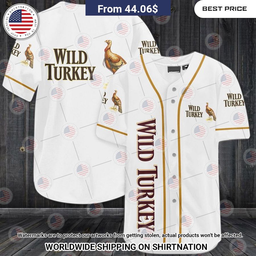 Wild Turkey Bourbon Baseball Shirt baseball jersey product view 1