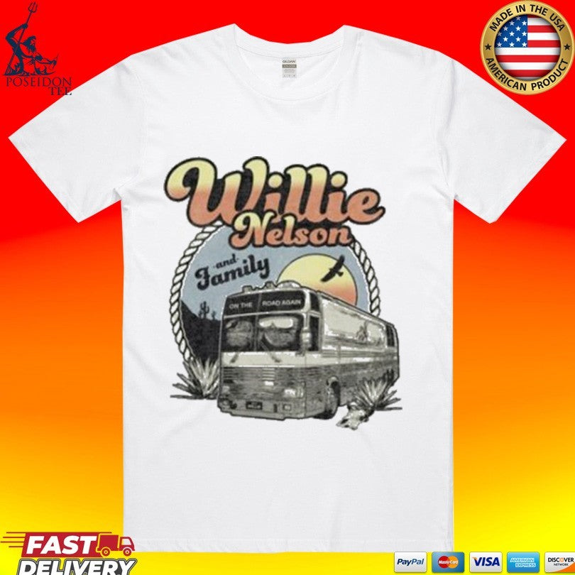 Willie Nelson Willie Nelson Vintage Bus T-shirt Unisex T-shirt, Sweatshirt, Hoodie, Long Sleeve Tee - T-Shirt, Sweatshirt, Hoodie