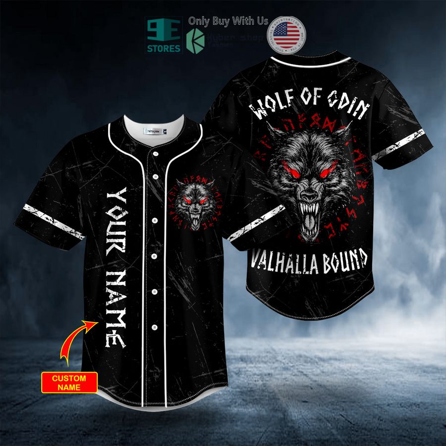 BEST Wolf Of Odin Valhalla Bound Viking Personalized Baseball Shirt baseball jersey product view 1