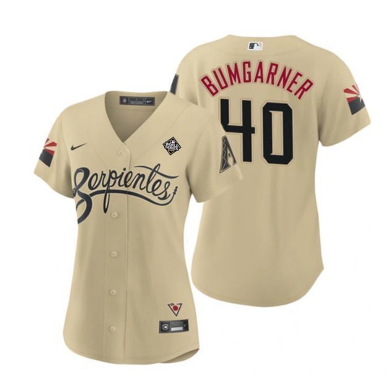 women arizona diamondbacks #40 madison bumgarner gold 2023 world series city connect Baseball Jersey baseball jersey product view 1