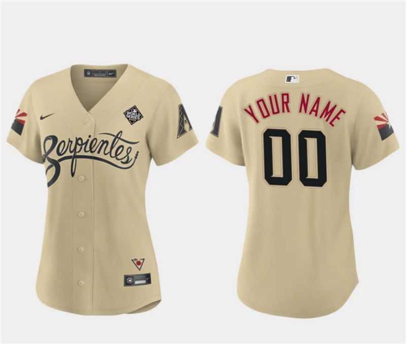 women arizona diamondbacks active player custom gold 2023 world series city connect Baseball Jersey baseball jersey product view 1