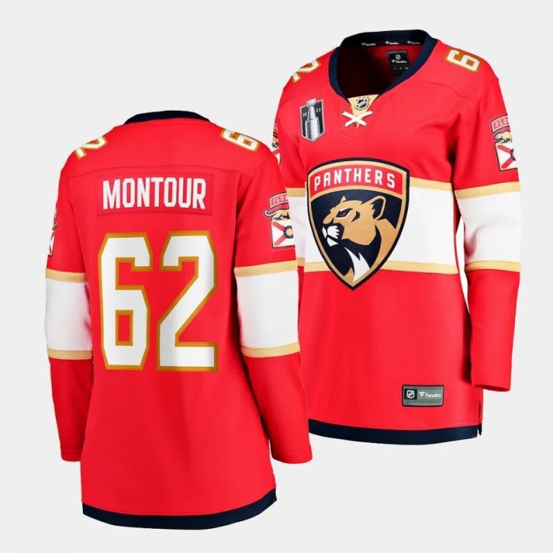 women florida panthers #62 brandon montour 2023 stanley cup final home jersey Hockey Jersey hockey jersey product view 1