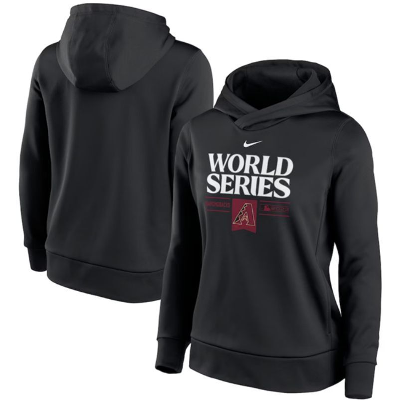women's arizona diamondbacks black 2023 world series collection pullover hoodie(run Baseball Jersey baseball jersey product view 1