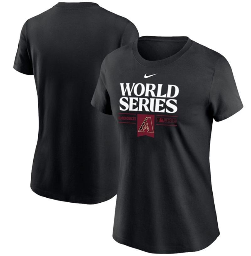 women's arizona diamondbacks black 2023 world series collection t-shirt(run small) Baseball Jersey baseball jersey product view 1