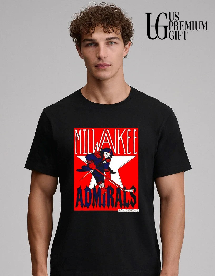 Milwaukee Admirals Ice Hockey AHL Skeleton Mascot - Adult & Kids T-Shirts, Sweatshirts & Hoodies apparel design preview 4