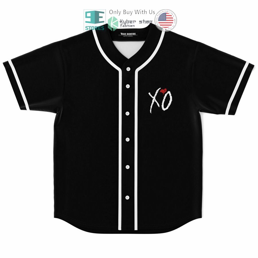 BEST Xo black white Baseball Jersey baseball jersey product view 1
