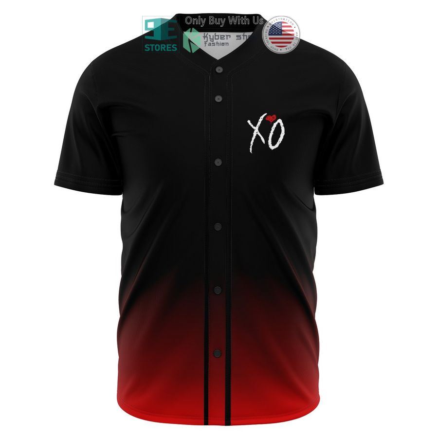 BEST Xo logo black red Baseball Jersey baseball jersey product view 1