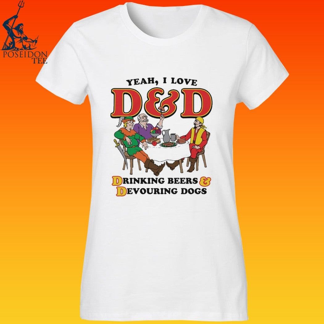 Yeah I Love D And Drinking Beers Devouring Dogs - Adult & Kids T-Shirts, Sweatshirts & Hoodies apparel design preview 3