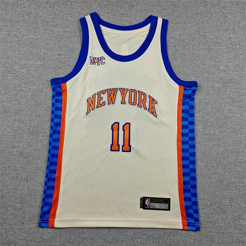 youth new yok knicks #11 jalen brunson Youth 26 Knicks 11 Off-White City Edition Style 2 Basketball Jersey basketball jersey product view 1