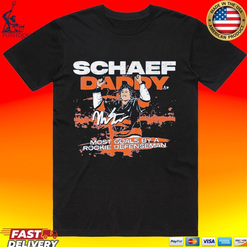 Matthew Schaefer Daddy Most Goals By A Rookie Defenseman Goal Record T-shirt Unisex T-shirt, Sweatshirt, Hoodie, Long Sleeve Tee - T-Shirt, Sweatshirt, Hoodie