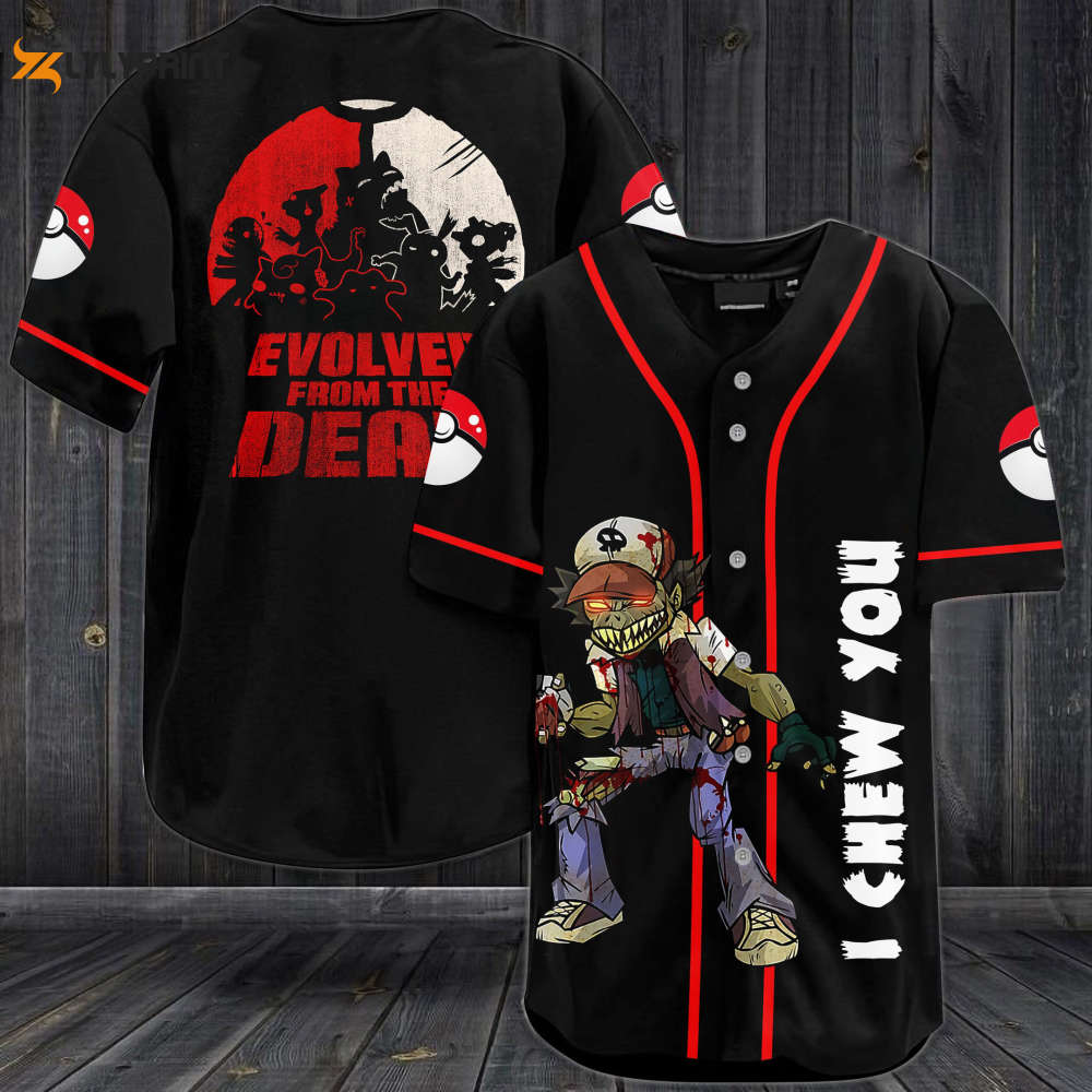 Zombie Satoshi I Chew You Evolver From The Death Baseball Jersey - Gift for Men Women - lylyprint.com baseball jersey product view 1